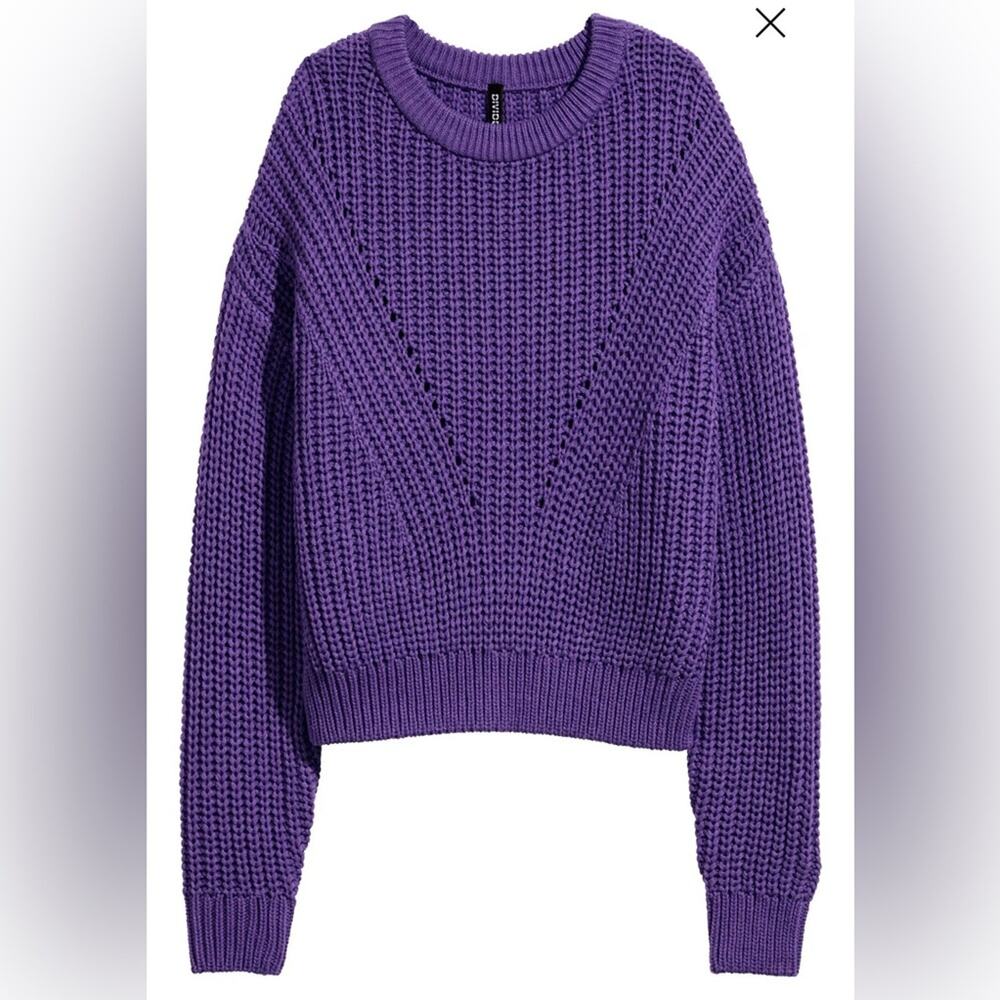 UEC H&M Purple Crew Neck Ribbed Sweater size L
